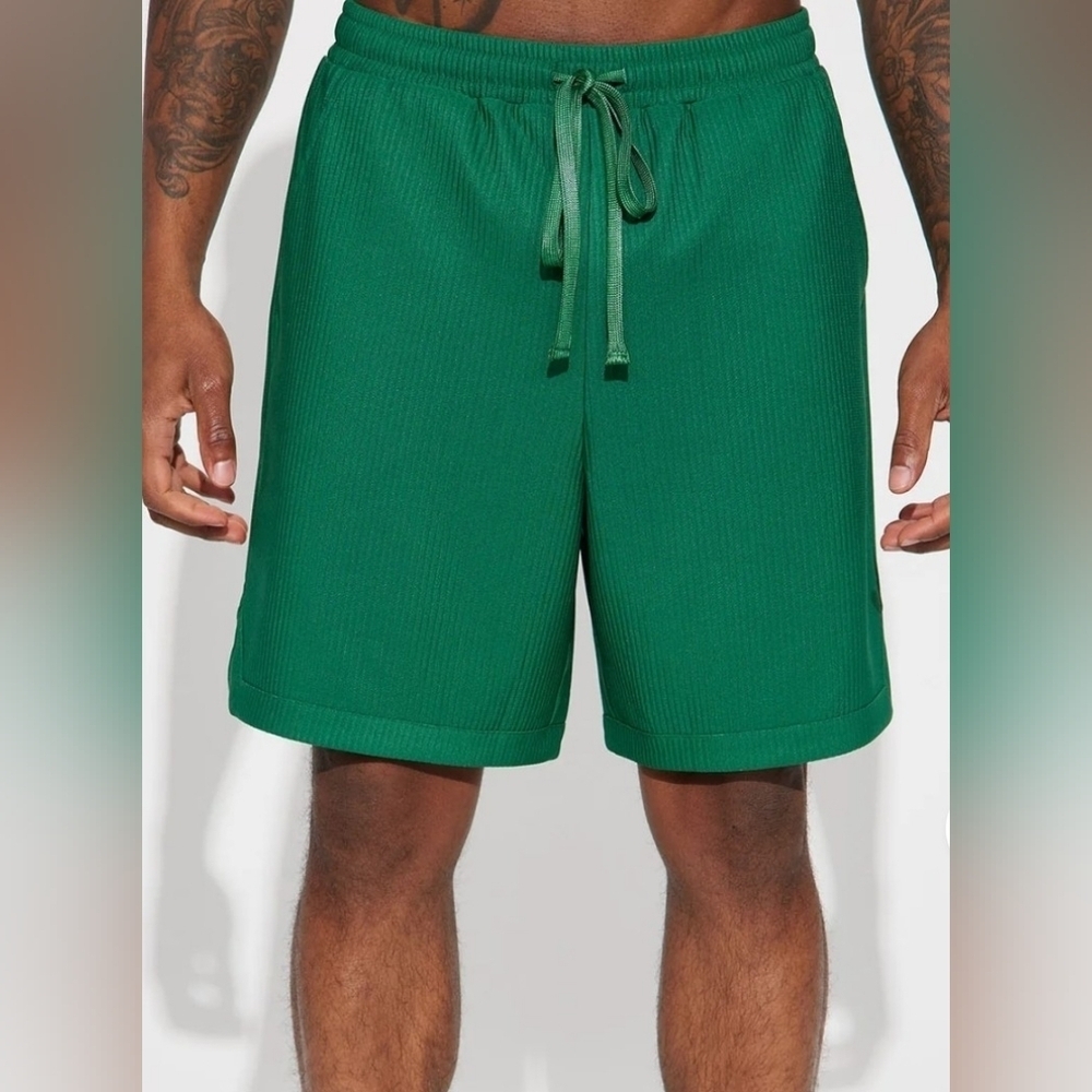 Fashion Nova Men's Vibrant Green Athletic Shorts